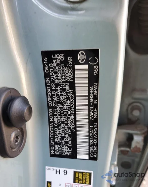 2017 Toyota Prius from USA, damaged, VIN JTDKARFU5H3030271